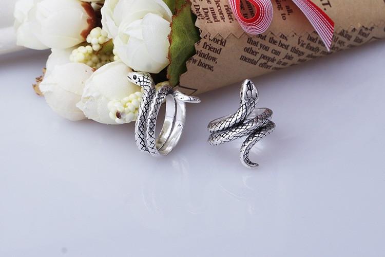 Sterling Silver Coiled Snake Ring -