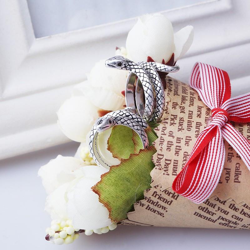 Sterling Silver Coiled Snake Ring -