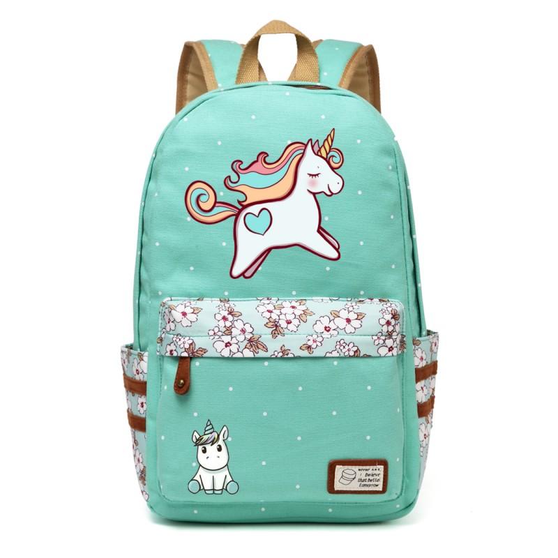 Unicorn Canvas Backpack -
