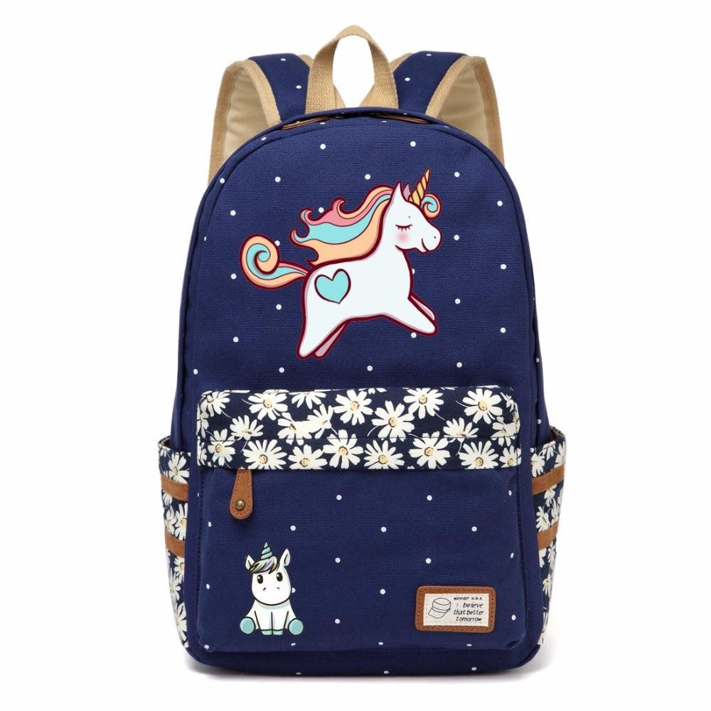 Unicorn Canvas Backpack -