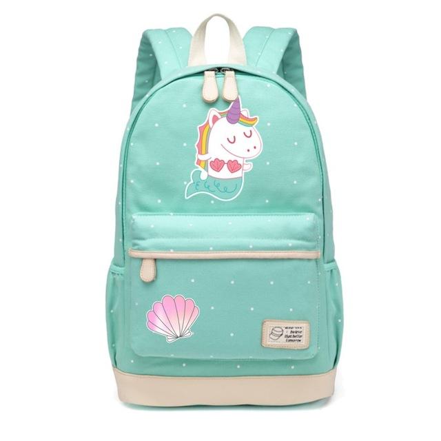 Unicorn Canvas Backpack -