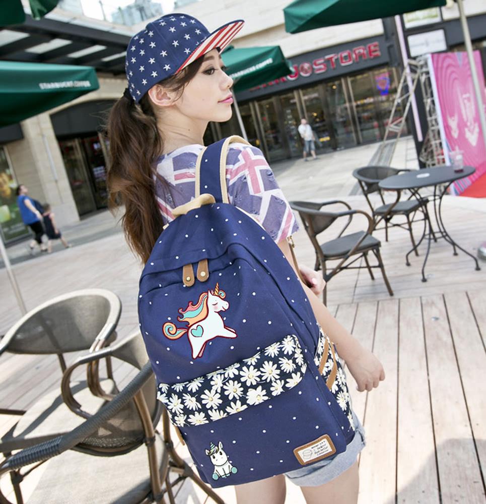 Unicorn Canvas Backpack -