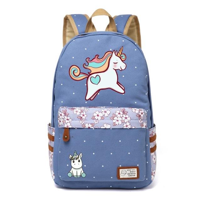 Unicorn Canvas Backpack -