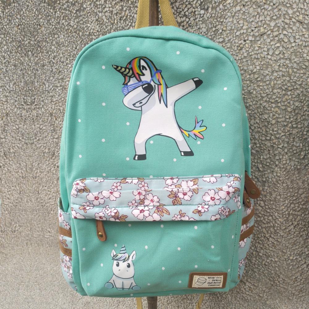 Unicorn Canvas Backpack -