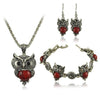 Vintage Style Owl Jewelry Set -