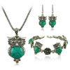 Vintage Style Owl Jewelry Set -