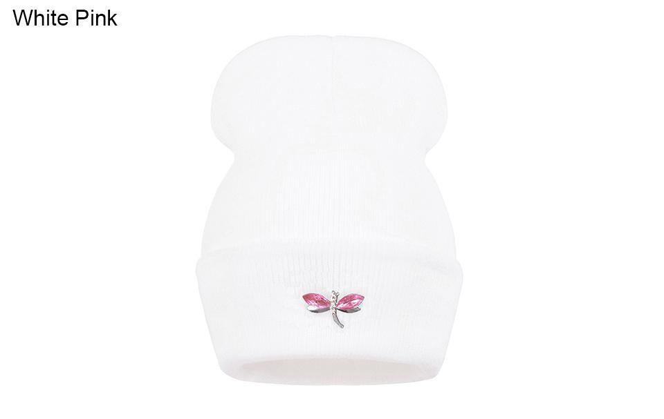 Winter Beanie With Crystal Dragonfly -